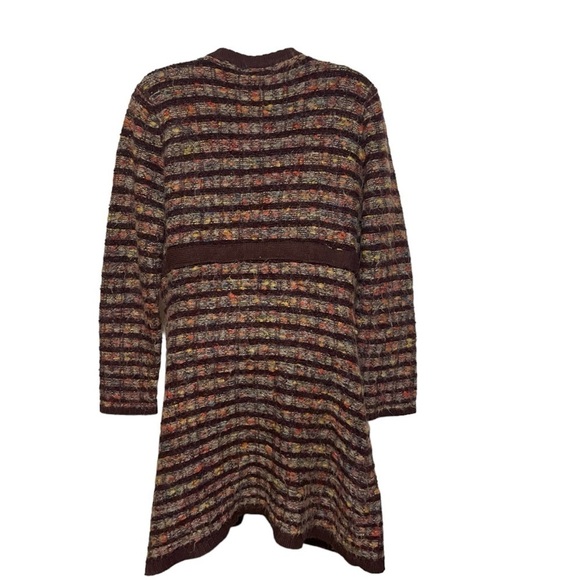 Multi-Color Fuzzy Cardigan long sleeve sweater wool tie front knit friends style - Picture 3 of 11